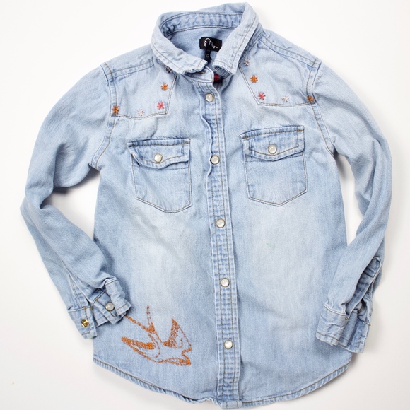 embroidered denim shirts for ladies